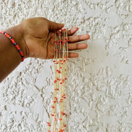 Golden coral waistbead