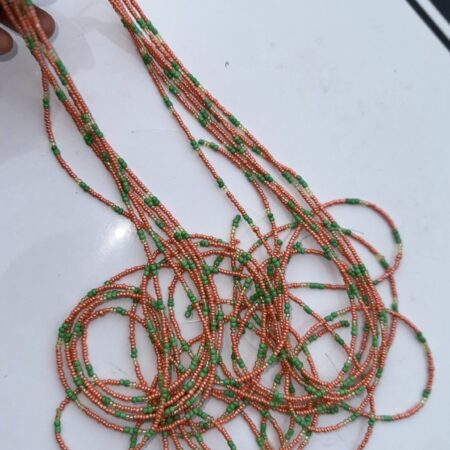 Orange and green waistbeads