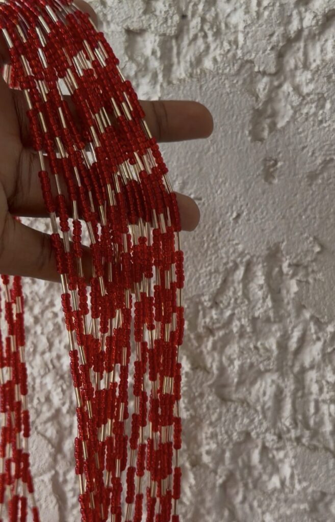 Red & gold waistbead